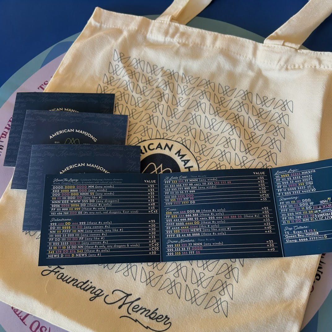 2026 LARGE Mahjong Cards + AMJ Society Tote — Founding Member Bundle