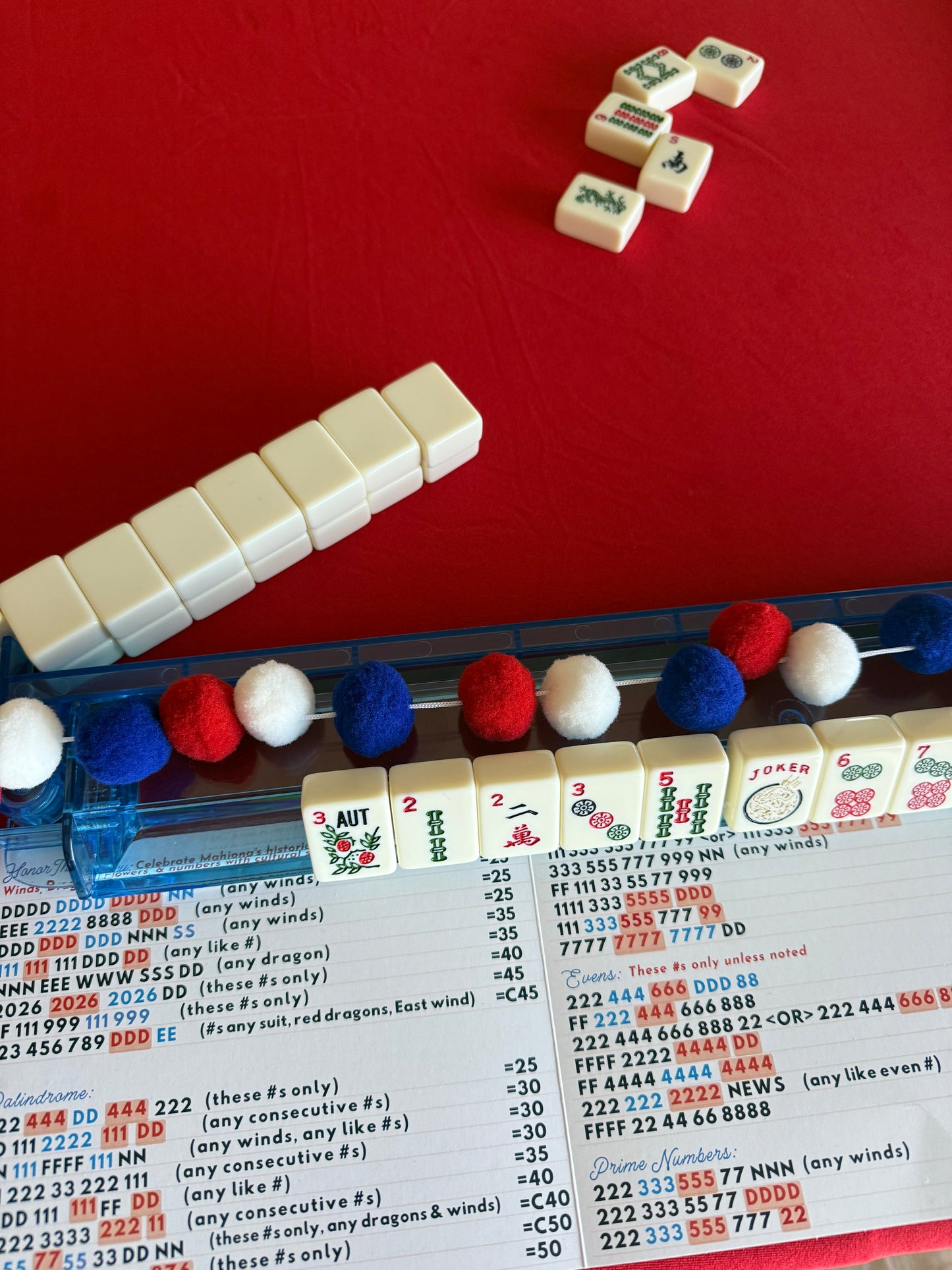 2026 AMERICANA Mahjong Card - NEW DESIGN - Set of 4