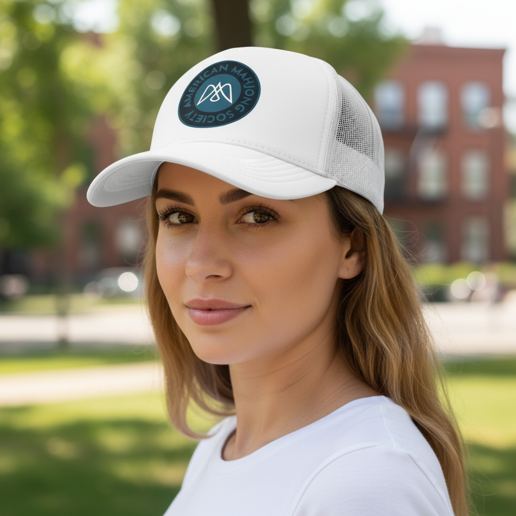 Can you make it a white baseball or trucker cap with this logo 
AMS_Icon_CreamBG_1000px.png 